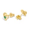 18ct Gold Vermeil Emerald Heart Stud Earrings - M5154 Alternative Image
