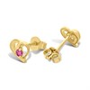 18ct Gold Plated Silver Vermeil Ruby Heart Stud Earrings - M5156 Alternative Image