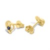 18ct Gold Plated Silver Vermeil Black Sapphire Heart Stud Earrings - M5158 Alternative Image