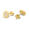 18ct Gold Vermeil CZ Disc Stud Earrings - M5203 Alternative Image