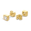 18ct Gold Vermeil CZ Square Stud Earrings - M5207 Alternative Image