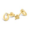 18ct Gold Vermeil CZ Circle Stud Earrings - M5218 Alternative Image