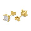 18ct Gold Vermeil CZ Square Stud Earrings - M5219 Alternative Image