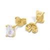 18ct Gold Vermeil CZ Oval Stud Earrings - M5220 Alternative Image