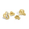 18ct Gold Vermeil CZ Pave Knot Earrings - M5222 Alternative Image