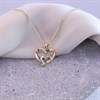 18ct Gold Vermeil CZ Double Heart Necklace - M6005 Alternative Image