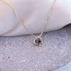 18ct Gold Vermeil Black Sapphire Heart Necklace - M6048 Alternative Image