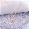 18ct Gold Vermeil CZ Cross And Chain - M6081 Alternative Image
