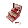 Red Lockable Jewel Case With Pink Lining - P55172 Alternative Image
