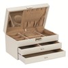 Two Drawer Ivory Coloured Lockable Jewellery Box - P55186 Alternative Image