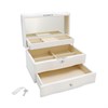 White Wood Lockable Drawer Jewel Box - P56173 Alternative Image