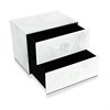 White Marble Design Glass Two Drawer Jewel Box - P56177 Alternative Image
