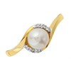 9ct Gold Freshwater Pearl And Diamond Ring - R0906 Alternative Image