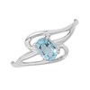 9ct White Gold Blue Topaz Ring - R0916 Alternative Image