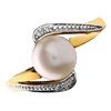 9ct Gold Two Colour Freshwater Cultured Pearl And Diamond Ring - R0926 Alternative Image