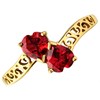 9ct Gold Double Heart Garnet Crossover Ring - R0928 Alternative Image