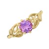 9ct Gold Amethyst Leaf Scroll Ring - R0939 Alternative Image