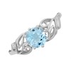 9ct White Gold Blue Topaz Leaf Scroll Ring - R0942 Alternative Image