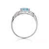 9ct White Gold Blue Topaz Leaf Scroll Ring - R0942 Alternative Image