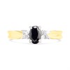 9ct Two Colour Gold Black Sapphire And Diamond Ring - R0985 Alternative Image