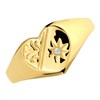 9ct Gold Diamond Engraved Heart Signet Ring - R2514 Alternative Image