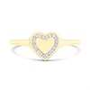 9ct Gold Diamond Set Halo Heart Signet Ring - R2522 Alternative Image