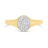 9ct Gold Oval Pave-Set Diamond Ladies Signet Ring - R2523 Alternative Image