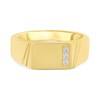 9ct Gold Cubic Zirconia Rectangular Signet Ring - R3407 Alternative Image