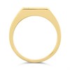 9ct Gold Cubic Zirconia Rectangular Signet Ring - R3407 Alternative Image