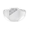 9ct White Gold Diamond Signet Ring - R3938 Alternative Image