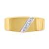 9ct Gold Two Colour Gentleman's Diamond Signet Ring - R4060 Alternative Image