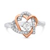 Clogau Silver And 9ct Rose Gold Always In My Heart White Topaz Ring - R48174 Alternative Image