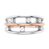 Cloagu Silver And 9ct Rose Gold Awyr Y Nos Ring - R48184 Alternative Image