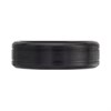 Zedd Zirconium And Silver Ribbed Wedding Ring - 7mm - R4908 Alternative Image
