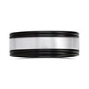 8mm Matt Zirconium And Polished Silver Ring - R4910 Alternative Image