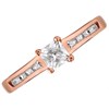 9ct Rose Gold Princess Cut Cubic Zirconia Ring - R5913 Alternative Image