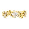 9ct Gold Two Colour Floral Cubic Zirconia Ring - R5974 Alternative Image