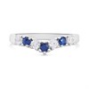 9ct White Gold Blue And White CZ Wishbone Ring - R5986 Alternative Image