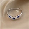 9ct White Gold Blue And White CZ Wishbone Ring - R5986 Alternative Image