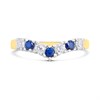 9ct Gold Two Colour Blue And White CZ Wishbone Ring - R5987 Alternative Image