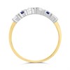 9ct Gold Two Colour Blue And White CZ Wishbone Ring - R5987 Alternative Image