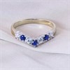 9ct Gold Two Colour Blue And White CZ Wishbone Ring - R5987 Alternative Image