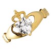 9ct Gold Cubic Zirconia Heart Claddagh Ring - R6510 Alternative Image