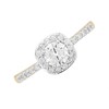 9ct Gold Cubic Zirconia Cushion Halo Cluster Ring - R6521 Alternative Image