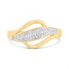 9ct Gold Cubic Zirconia Wave Ring - R6548 Alternative Image