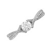 9ct White Gold Cubic Zirconia Crossover Ring - R6550 Alternative Image