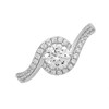 9ct White Gold Cubic Zirconia Wave Ring - R6555 Alternative Image