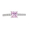 9ct White Gold Pink Princess Cut Cubic Zirconia Ring - R6556 Alternative Image