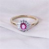 9ct Gold Two Colour Red And White CZ Cluster Ring - R6592 Alternative Image
