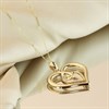 9ct Gold Diamond Double Open Heart Necklace - R69117 Alternative Image